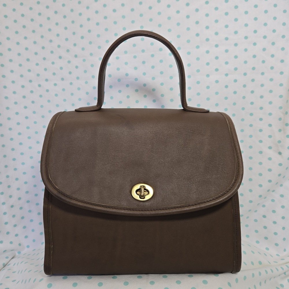 Vtg Coach Manor #9977 Taupe Convertible Top Handle Crossbody Bag Hangtag Rare - Picture 5 of 16
